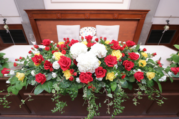 新潟市結婚式場ブライダルステージデュオ　テーブル装花